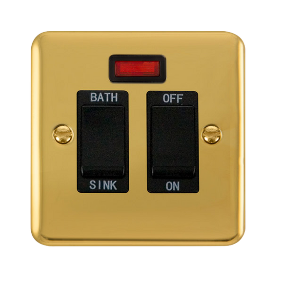 Click® Scolmore Deco Plus® DPBR024BK 20A DP Sink/Bath Switch With Neon  Polished Brass Black Insert