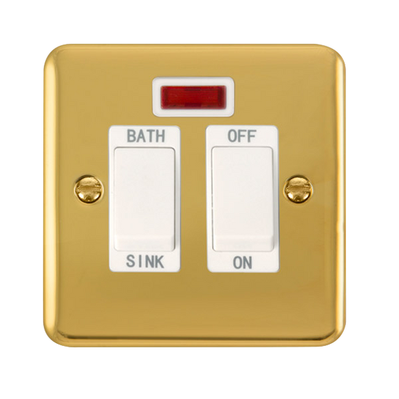 Click® Scolmore Deco Plus® DPBR024WH 20A DP Sink/Bath Switch With Neon  Polished Brass White Insert