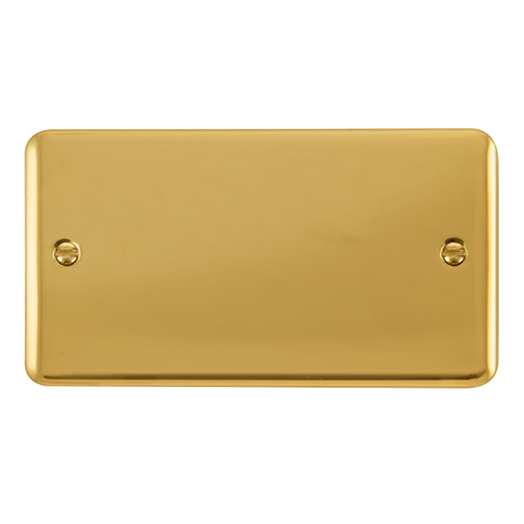 Click® Scolmore Deco Plus® DPBR061 2 Gang Blank Plate  Polished Brass  Insert