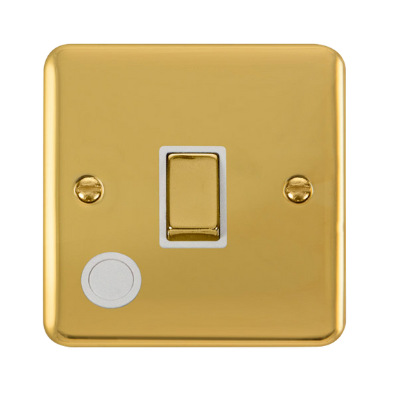 Click® Scolmore Deco Plus® DPBR522WH 20A Ingot DP Switch Polished Brass White Insert