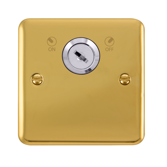 Click® Scolmore Deco Plus® DPBR660 20A Double Pole Key Lockable Switch Polished Brass  Insert