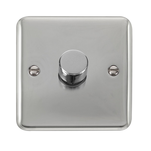 Click® Scolmore Deco Plus® DPCH140 1 Gang 2 Way 400Va Dimmer Switch Polished Chrome  Insert