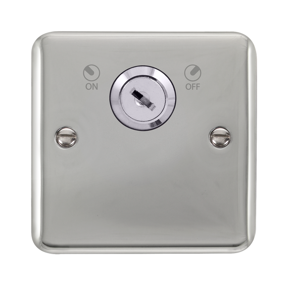 Click® Scolmore Deco Plus® DPCH660 20A Double Pole Key Lockable Switch Polished Chrome  Insert