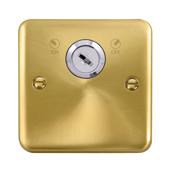 Click® Scolmore Deco Plus® DPSB660 20A Double Pole Key Lockable Switch Satin Brass  Insert