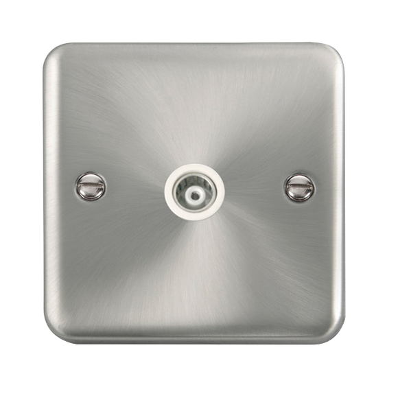 Click® Scolmore Deco Plus® DPSC158WH Single Isolated Coaxial Outlet Satin Chrome White Insert