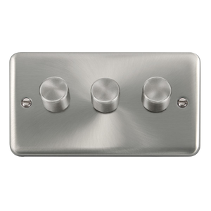 Click® Scolmore Deco Plus® DPSC163 3 Gang 2 Way 100W Dimmer Switch Satin Chrome  Insert