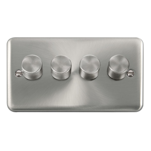 Click® Scolmore Deco Plus® DPSC164 4 Gang 2 Way 100W Dimmer Switch Satin Chrome  Insert