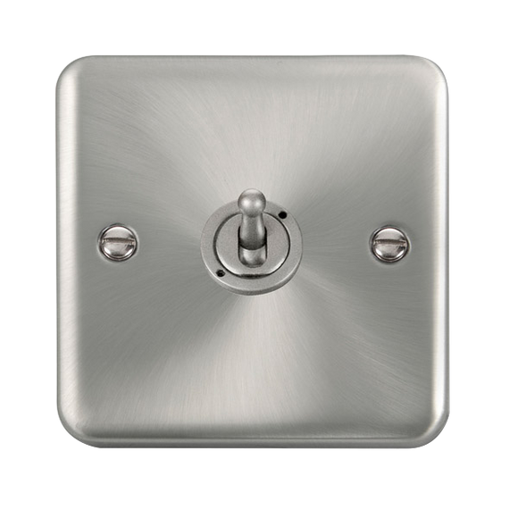 Click® Scolmore Deco Plus® DPSC421 10AX 1 Gang 2 Way Toggle Switch  Satin Chrome  Insert