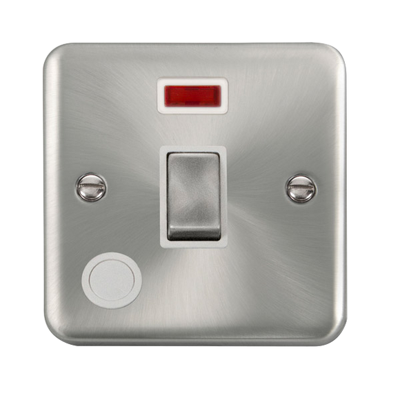 Click® Scolmore Deco Plus® DPSC523WH 20A Ingot DP Switch With Neon  Satin Chrome White Insert