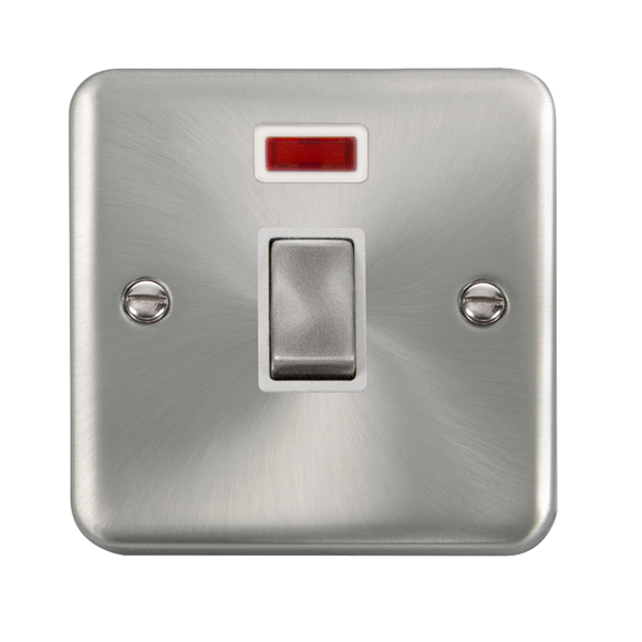Click® Scolmore Deco Plus® DPSC723WH 20A Ingot DP Switch With Neon  Satin Chrome White Insert