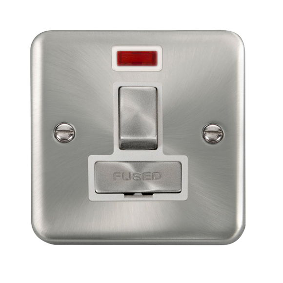 Click® Scolmore Deco Plus® DPSC752WH 13A Ingot DP Switched Fused Connection Unit With Neon Satin Chrome White Insert