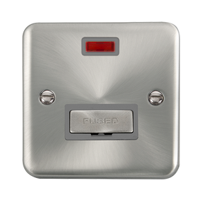 Click® Scolmore Deco Plus® DPSC753GY 13A Ingot Fused Connection Unit With Neon Satin Chrome Grey Insert