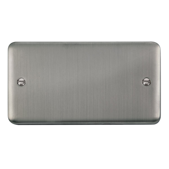 Click® Scolmore Deco Plus® DPSS061 2 Gang Blank Plate  Stainless Steel  Insert