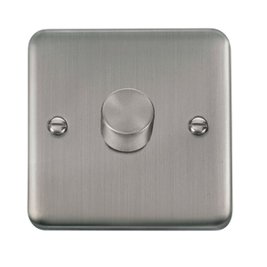 Click® Scolmore Deco Plus® DPSS140 1 Gang 2 Way 400Va Dimmer Switch Stainless Steel  Insert