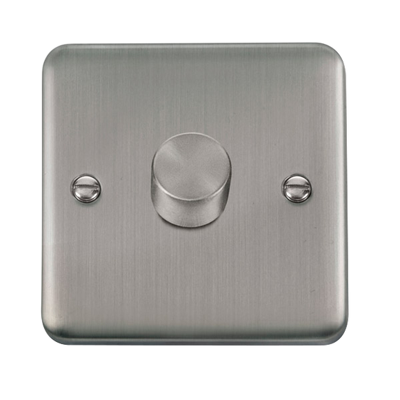 Click® Scolmore Deco Plus® DPSS161 1 Gang 2 Way 100W Dimmer Switch Stainless Steel  Insert