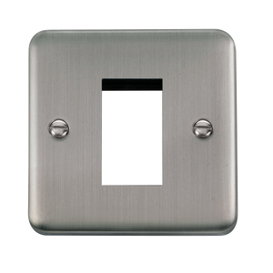 Click® Scolmore Deco Plus® DPSS310 1 Gang New Media™ Unfurnished Plate - 1 Aperture  Stainless Steel  Insert