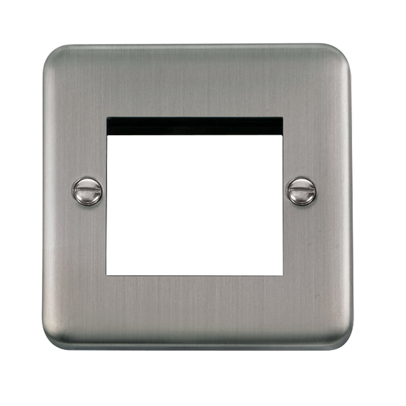 Click® Scolmore Deco Plus® DPSS311 1 Gang New Media™ Unfurnished Plate - 2 Apertures Stainless Steel  Insert