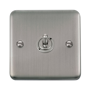 Click® Scolmore Deco Plus® DPSS421 10AX 1 Gang 2 Way Toggle Switch  Stainless Steel  Insert