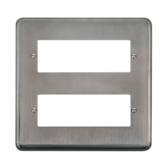 Click® Scolmore Deco Plus® DPSS512 2 Tier MiniGrid® Unfurnished Plate - 12 Apertures Stainless Steel  Insert