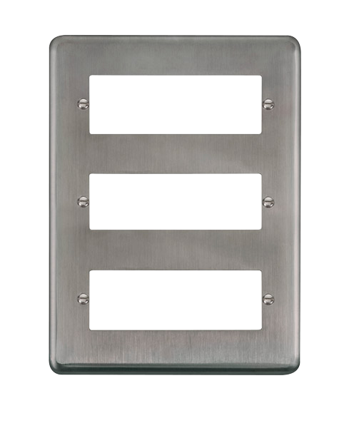 Click® Scolmore Deco Plus® DPSS518 3 Tier MiniGrid® Unfurnished Plate - 18 Apertures Stainless Steel  Insert