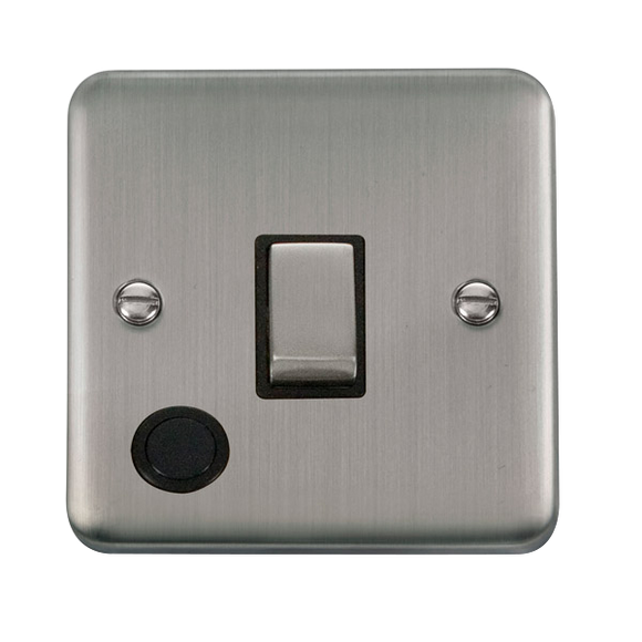 Click® Scolmore Deco Plus® DPSS522BK 20A Ingot DP Switch  Stainless Steel Black Insert