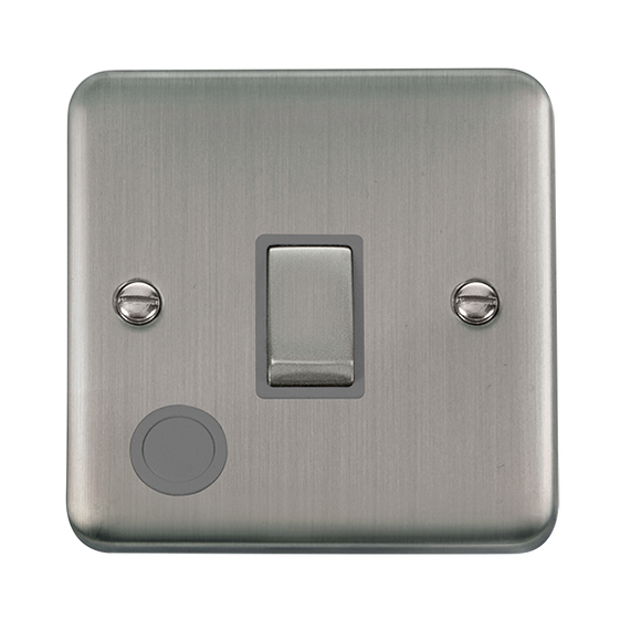 Click® Scolmore Deco Plus® DPSS522GY 20A Ingot DP Switch  Stainless Steel Grey Insert