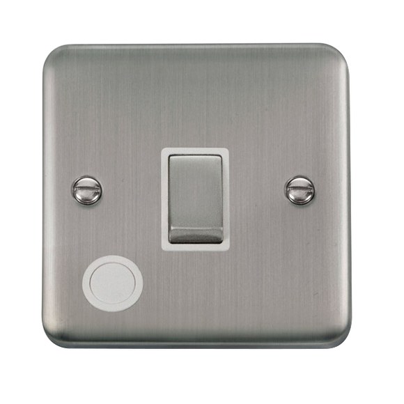 Click® Scolmore Deco Plus® DPSS522WH 20A Ingot DP Switch  Stainless Steel White Insert