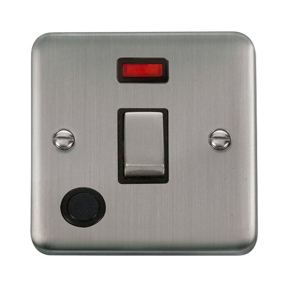 Click® Scolmore Deco Plus® DPSS523BK 20A Ingot DP Switch With Neon  Stainless Steel Black Insert