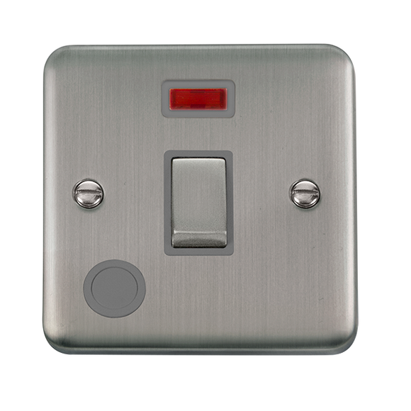 Click® Scolmore Deco Plus® DPSS523GY 20A Ingot DP Switch With Neon  Stainless Steel Grey Insert
