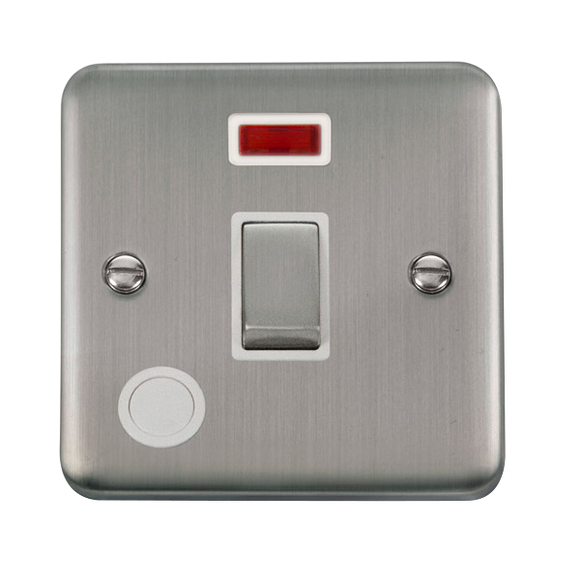 Click® Scolmore Deco Plus® DPSS523WH 20A Ingot DP Switch With Neon  Stainless Steel White Insert