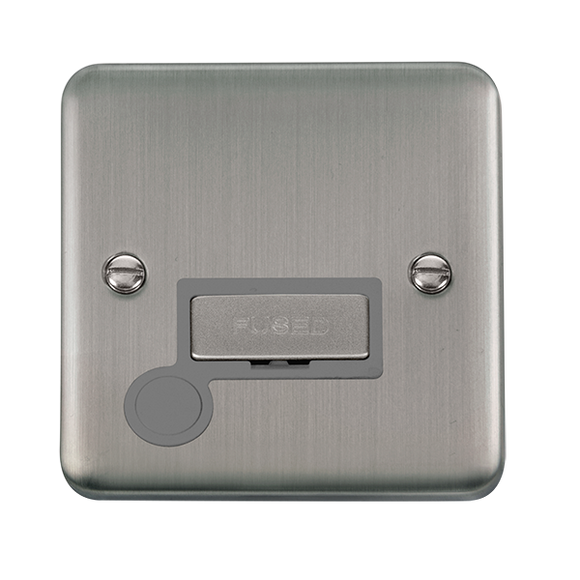 Click® Scolmore Deco Plus® DPSS550GY 13A Ingot Fused Connection Unit Stainless Steel Grey Insert