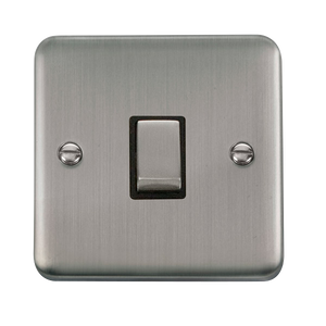 Click® Scolmore Deco Plus® DPSS722BK 20A Ingot DP Switch Stainless Steel Black Insert