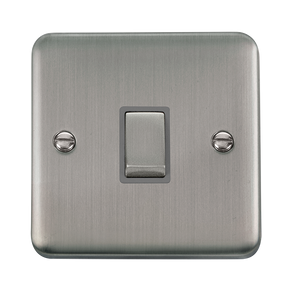 Click® Scolmore Deco Plus® DPSS722GY 20A Ingot DP Switch Stainless Steel Grey Insert