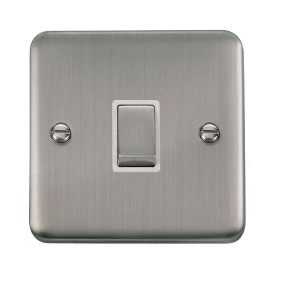 Click® Scolmore Deco Plus® DPSS722WH 20A Ingot DP Switch Stainless Steel White Insert