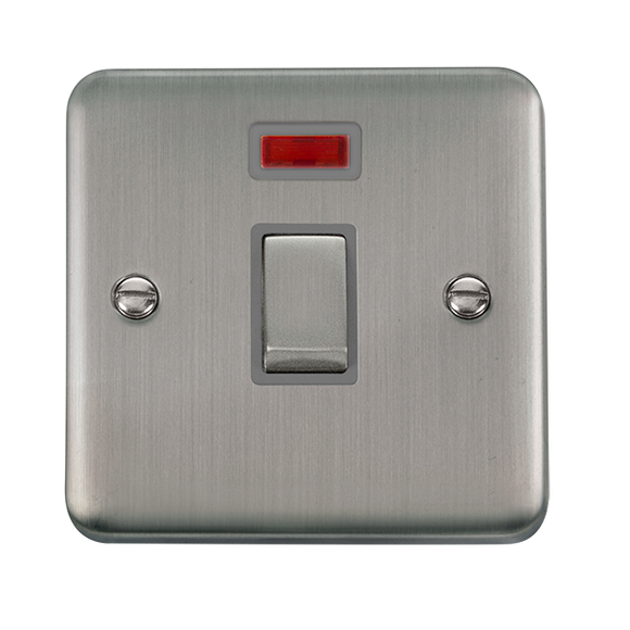 Click® Scolmore Deco Plus® DPSS723GY 20A Ingot DP Switch With Neon  Stainless Steel Grey Insert