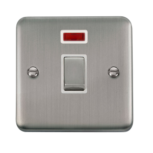 Click® Scolmore Deco Plus® DPSS723WH 20A Ingot DP Switch With Neon Stainless Steel White Insert