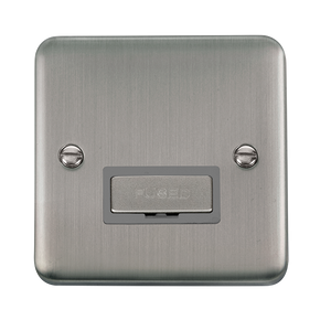 Click® Scolmore Deco Plus® DPSS750GY 13A Ingot Fused Connection Unit Stainless Steel Grey Insert