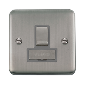 Click® Scolmore Deco Plus® DPSS751GY 13A Ingot DP Switched Fused Connection Unit Stainless Steel Grey Insert