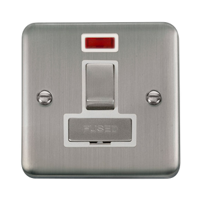 Click® Scolmore Deco Plus® DPSS752WH 13A Ingot DP Switched Fused Connection Unit With Neon Stainless Steel White Insert