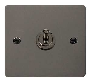 Click® Scolmore Define® FPBN421 10AX 1 Gang 2 Way Toggle Switch Black Nickel  Insert