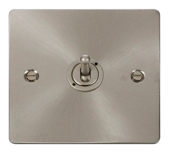 Click® Scolmore Define® FPBS421 10AX 1 Gang 2 Way Toggle Switch Brushed Stainless  Insert