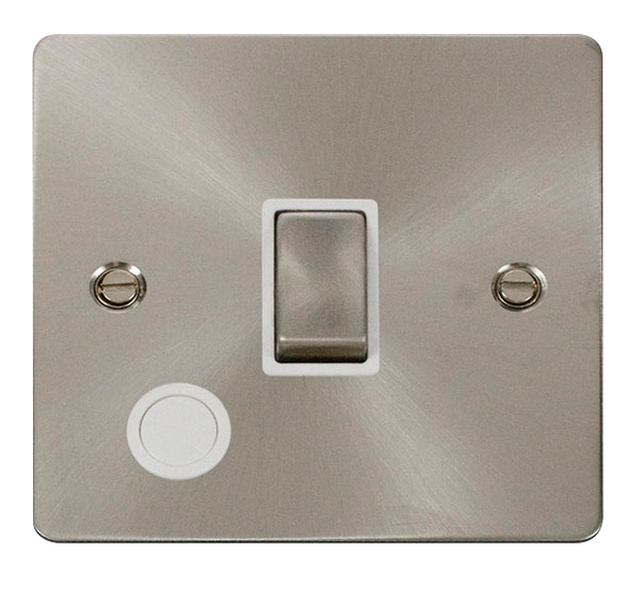 Click® Scolmore Define® FPBS522WH 20A Ingot DP Switch Brushed Stainless White Insert