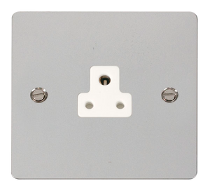 Click® Scolmore Define® FPCH039WH 2A Round Pin Socket Polished Chrome White Insert