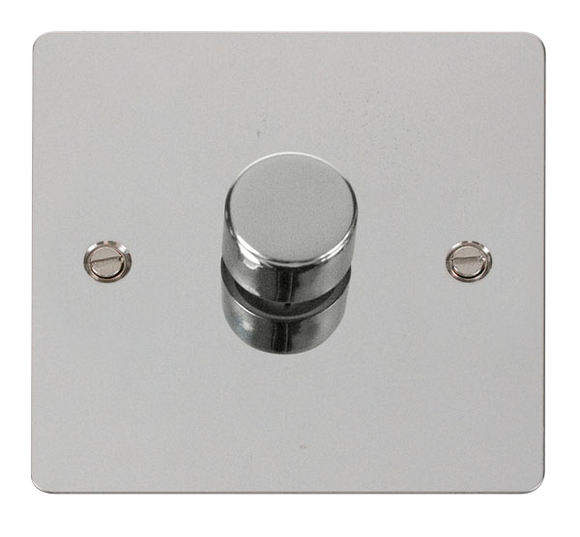 Click® Scolmore Define® FPCH140 1 Gang 2 Way 400Va Dimmer Switch Polished Chrome  Insert