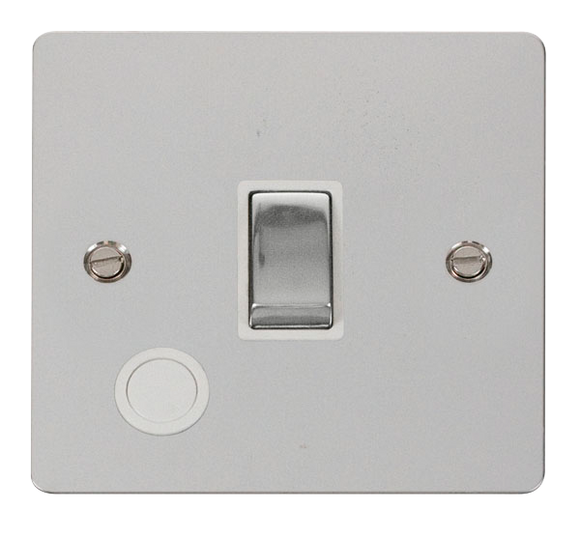 Click® Scolmore Define® FPCH522WH 20A Ingot DP Switch Polished Chrome White Insert