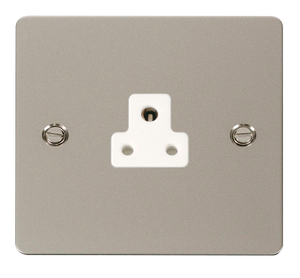 Click® Scolmore Define® FPPN039WH 2A Round Pin Socket Pearl Nickel White Insert