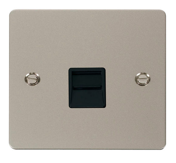 Click® Scolmore Define® FPPN125BK Single Telephone Outlet - Secondary  Pearl Nickel Black Insert