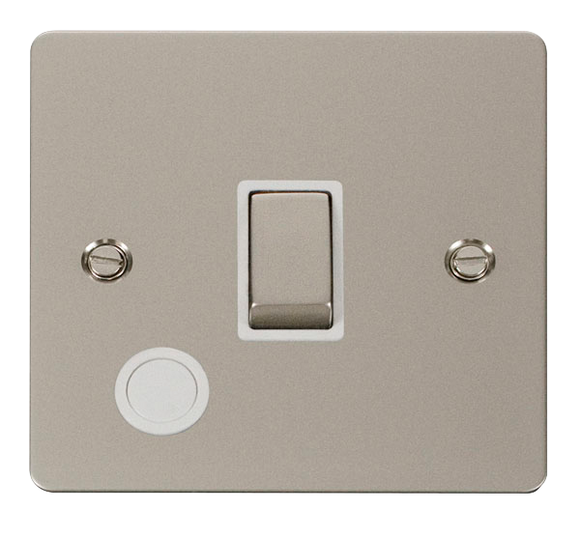 Click® Scolmore Define® FPPN522WH 20A Ingot DP Switch Pearl Nickel White Insert