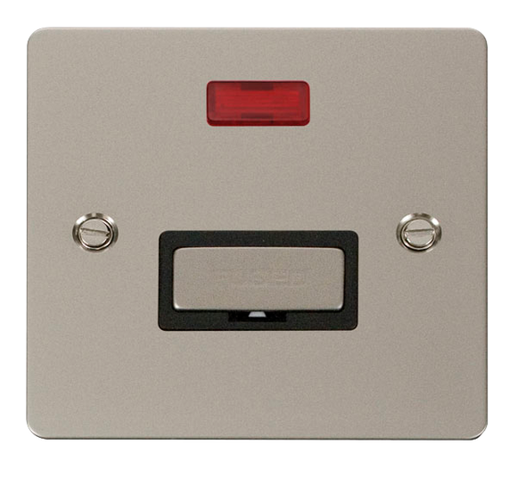Click® Scolmore Define® FPPN753BK 13A Ingot Fused Connection Unit With Neon Pearl Nickel Black Insert
