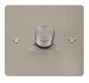 Click® Scolmore Define® FPSS140 1 Gang 2 Way 400Va Dimmer Switch Stainless Steel  Insert